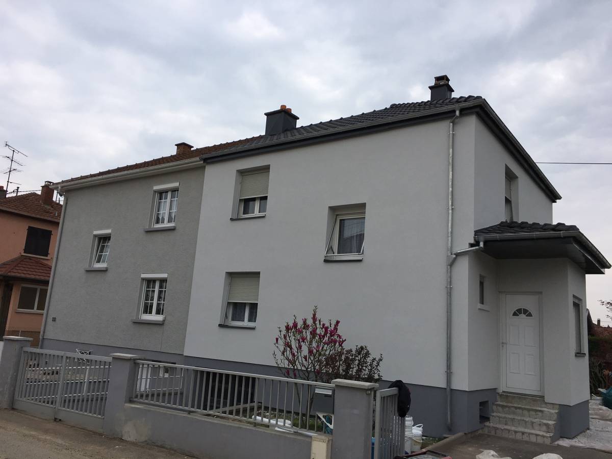 rénovation de façade avec isolation extérieure sur Kingersheim Rixheim